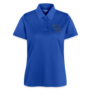 Not Nakey Golf Ladies Polo - royal blue