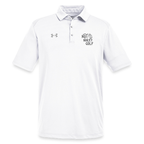 Not Nakey Golf Under Armour Polo - white/gray