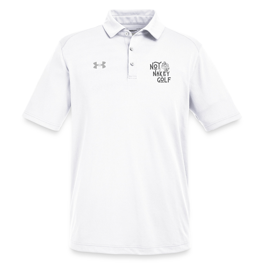 Not Nakey Golf Under Armour Polo - white/gray