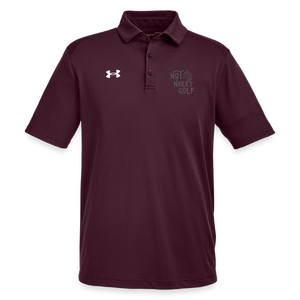 Not Nakey Golf Under Armour Polo - maroon/white