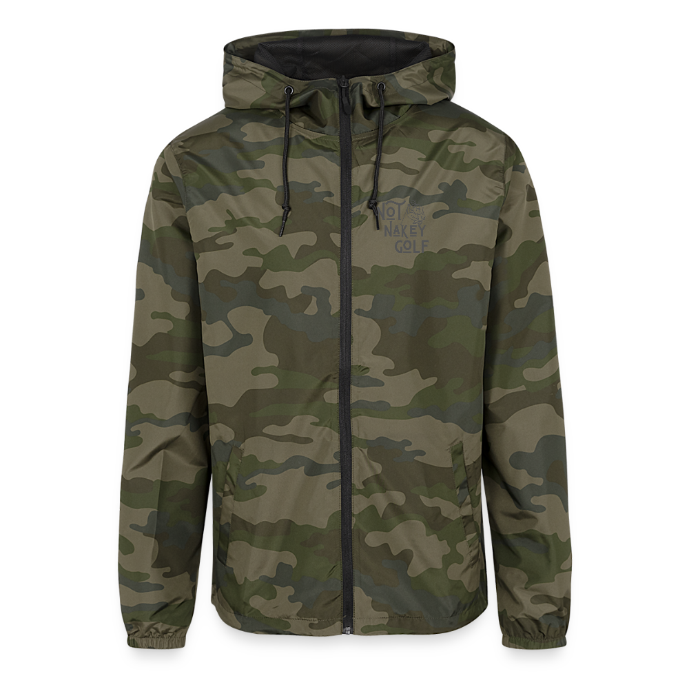 Not Nakey Golf Windbreaker Jacket - green camo