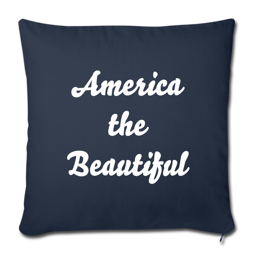 America the Beautiful Throw Pillow Cover - navy