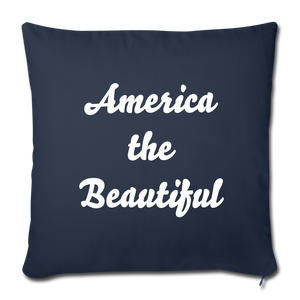 America the Beautiful Throw Pillow Cover - navy