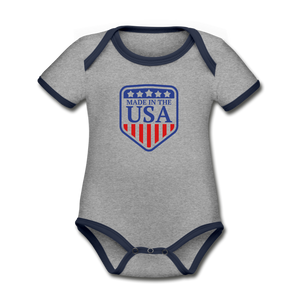 Made in the USA Baby - heather gray/navy