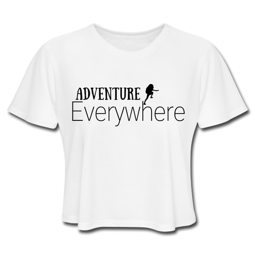 Adventure Everywhere Crop - white