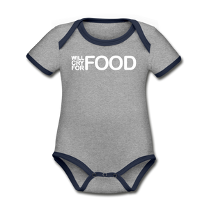Will Cry For Food Baby - heather gray/navy