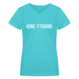 Gone Fishing Ladies - aqua