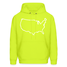 Outline America Hoodie - safety green