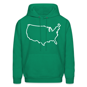 Outline America Hoodie - kelly green