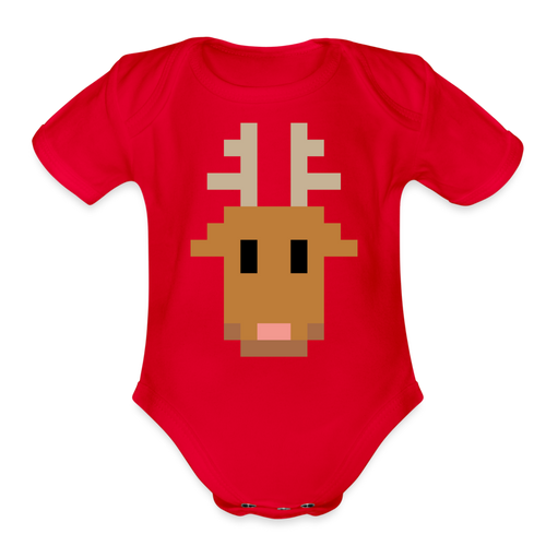 Digital Deer Onesie - red