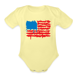 Graffiti Flag Onesie - washed yellow