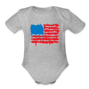 Graffiti Flag Onesie - heather grey