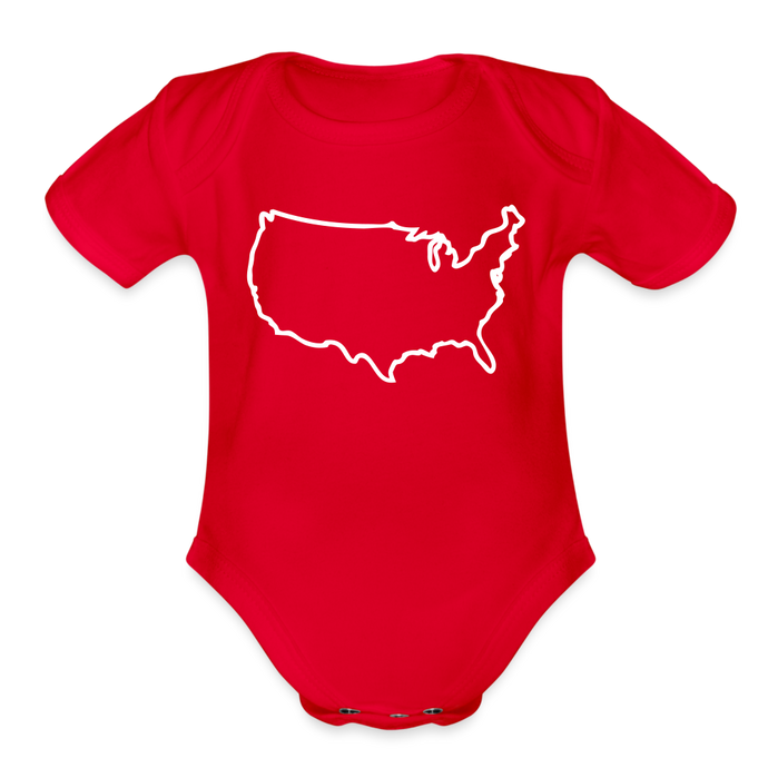 Outline America Onesie - red